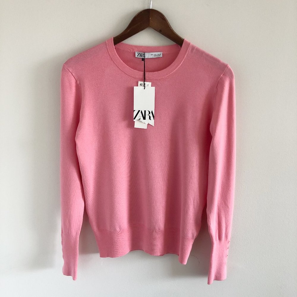 Zara Pink Crew Neck Sweater